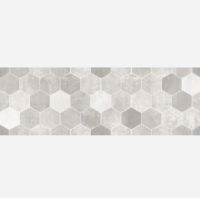 Плитка настенная Lasselsberger Ceramics Гексацемент декор  600х200 серый 1064-0294